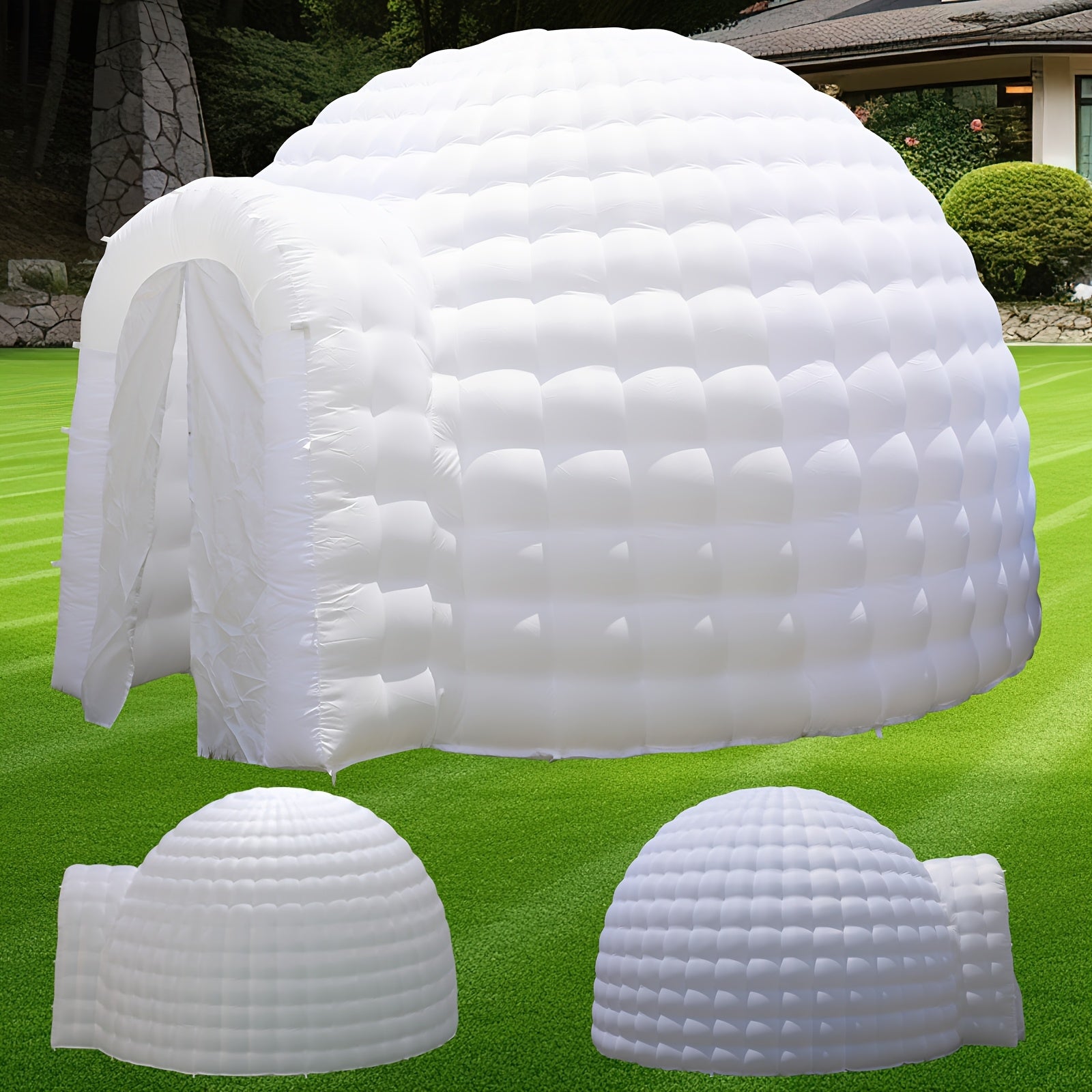 Inflatable Igloo Dome Event Tent (14x14x9FT) Dome With Air Blower And Light, Inflatable Party Tent For Wedding Party Exhibition Event Prom Birthday Advertising Bars