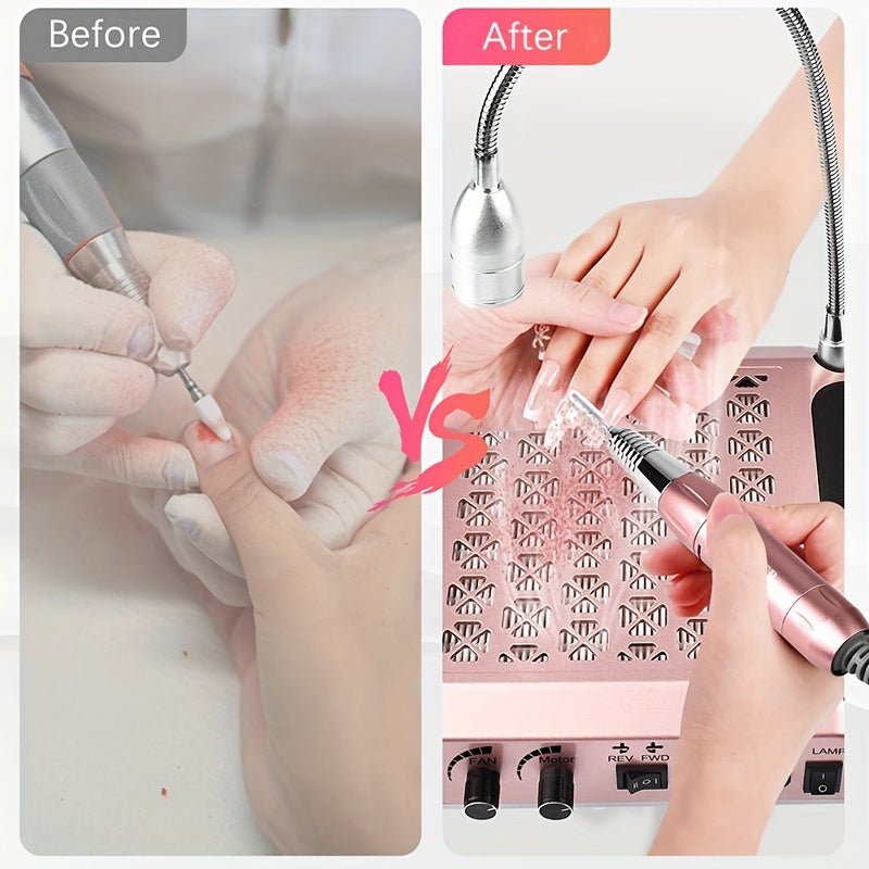 35000rpm Professional Electric Nail Drill Machine, High-Speed Nail Art Drill Set, All-in-One Acrylic, Gel Removal & Polishing Drill with LED, Precision Manicure & Pedicure Set, Multifunctional Manicure Tool for Salon And Home