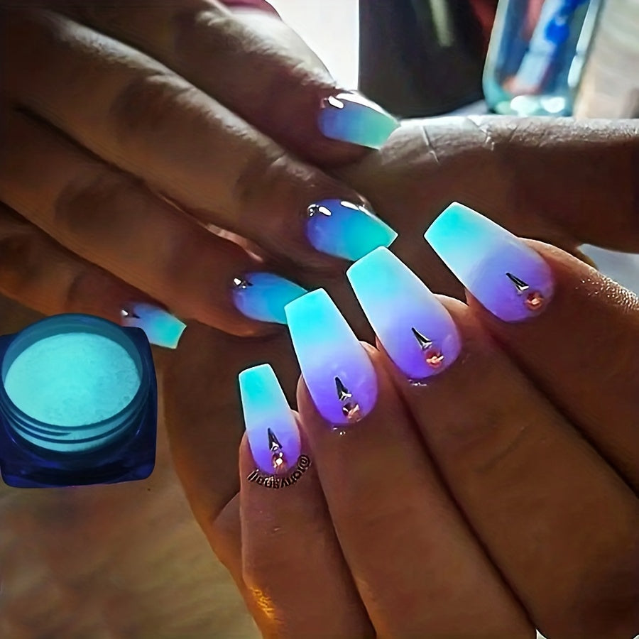 1 Box Neon Phosphor Powder Nail Glitter Powder 10 Colors Dust Luminous Pigment Fluorescent Powder Nail Glitters Glow in the Dark