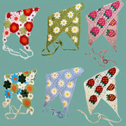 6pcs set of sweet triangle scarf elegant headband for girls, fashionable outdoor hair tie