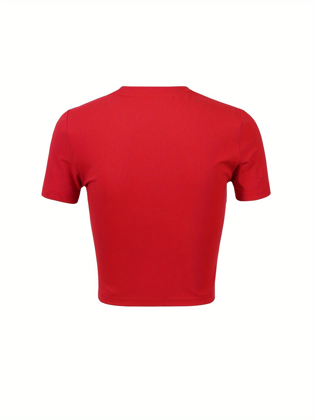 CROOKS & CASTLES Women's Y2K Graphic Crop Top - Vibrant Red with Bold Black Letter Print, Lightweight Summer Short Sleeve Shirt, Round Neck Casual Streetwear, Machine Washable, Trendy Outfit | Nontransparent Material