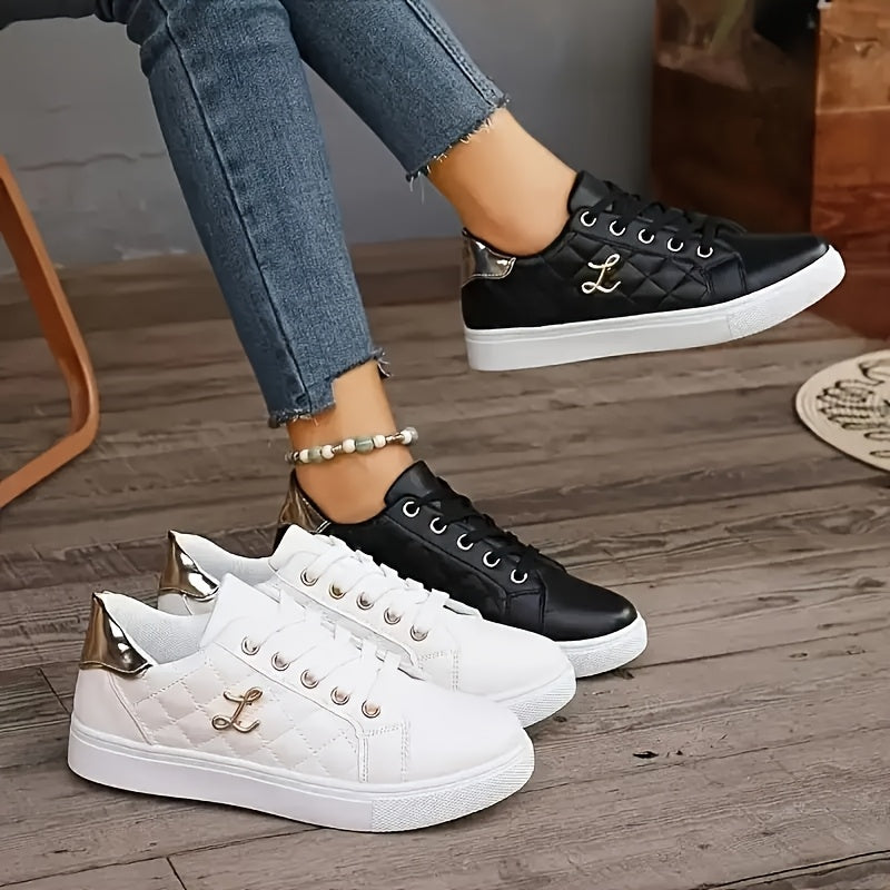 Women's Fashion Sports Shoes, Quanzhou, Low-top Lace-up Plain Casual Shoes with Fabric Insole and Lining, Artificial Material Upper, Soft Sole, Comfortable for All Seasons