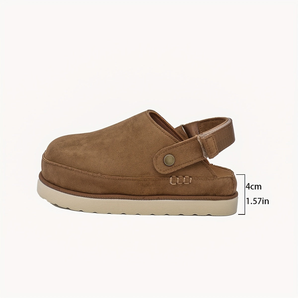 Cross-border Large Size Bag Head Bucken Half-Drag Velvet Double Layer Heightening Outdoor Magic Thick Sole Women's Slippers