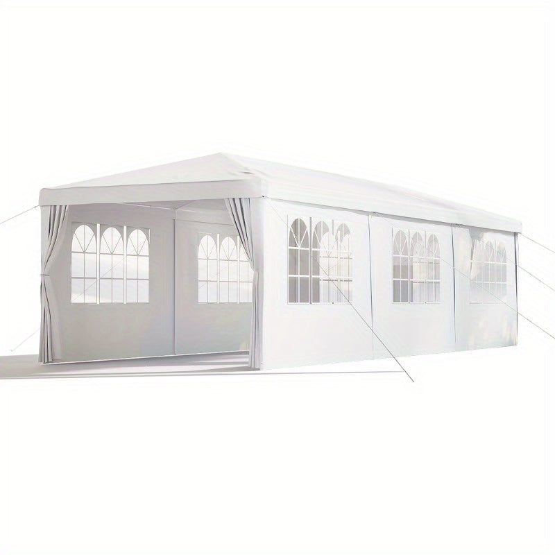 10'x30' Party Tent With 8 Removable Sidewalls & Easy Setup, Instant Canopy For Wedding, Camping, Patio, Outdoor Events