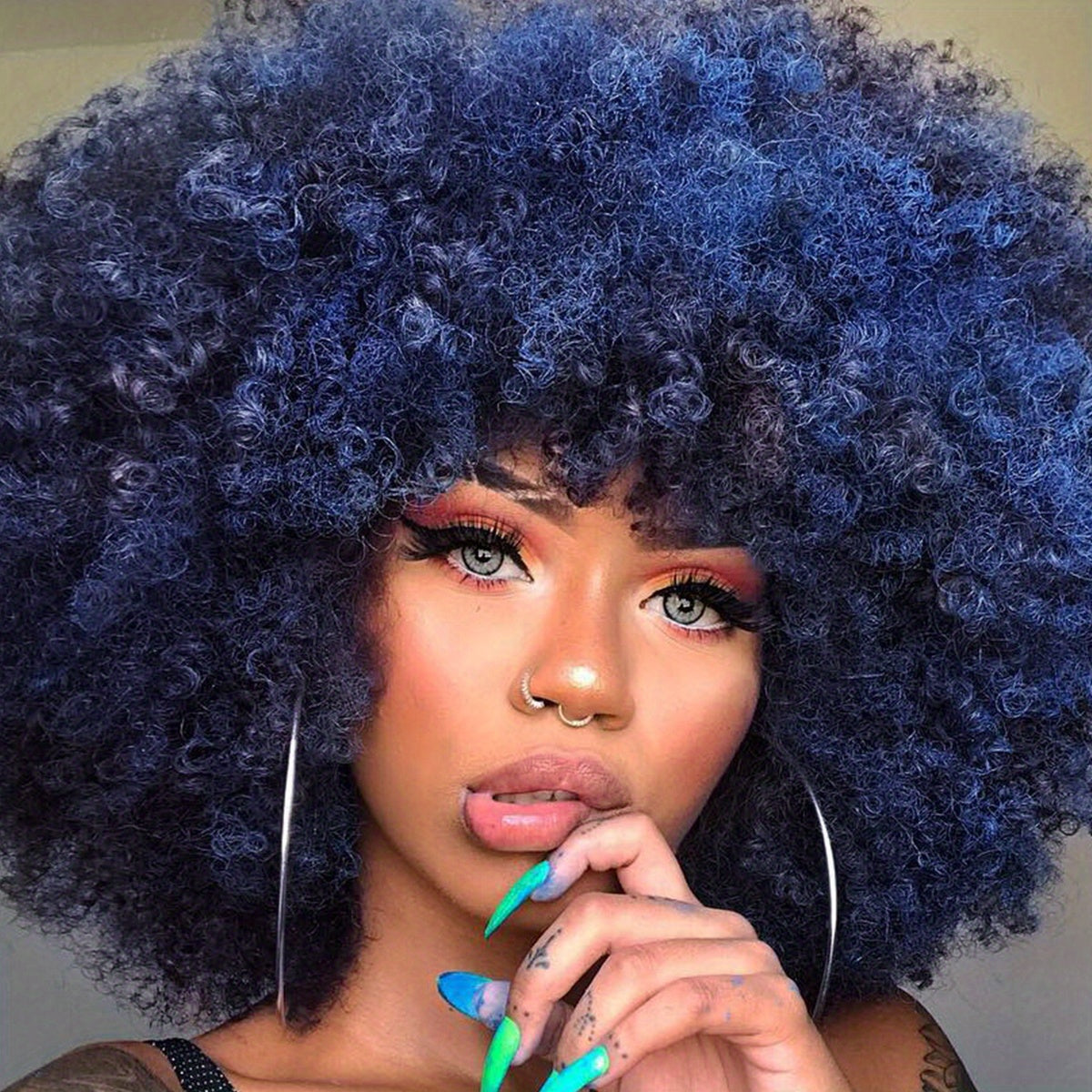 10 Inch Afro Kinky Curly Wigs 70s 80s Wigs Large Bouncy And Soft Natural Looking Full Puff Wigs For Party Cosplay Daily Wear