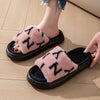 Women'S Casual Letter Print All-Season Slippers, Thick Sole Fabric Upper & Inner, EVA Sole, Lightweight Slip-on Home & Outdoor Slides with Random Letter Pattern