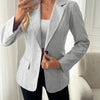 Women'S Elegant Lightweight Polyester Blazer - Casual Chic Spring/Fall Jacket with Button Details, Regular Fit, Long Sleeves, and Minimalist Design