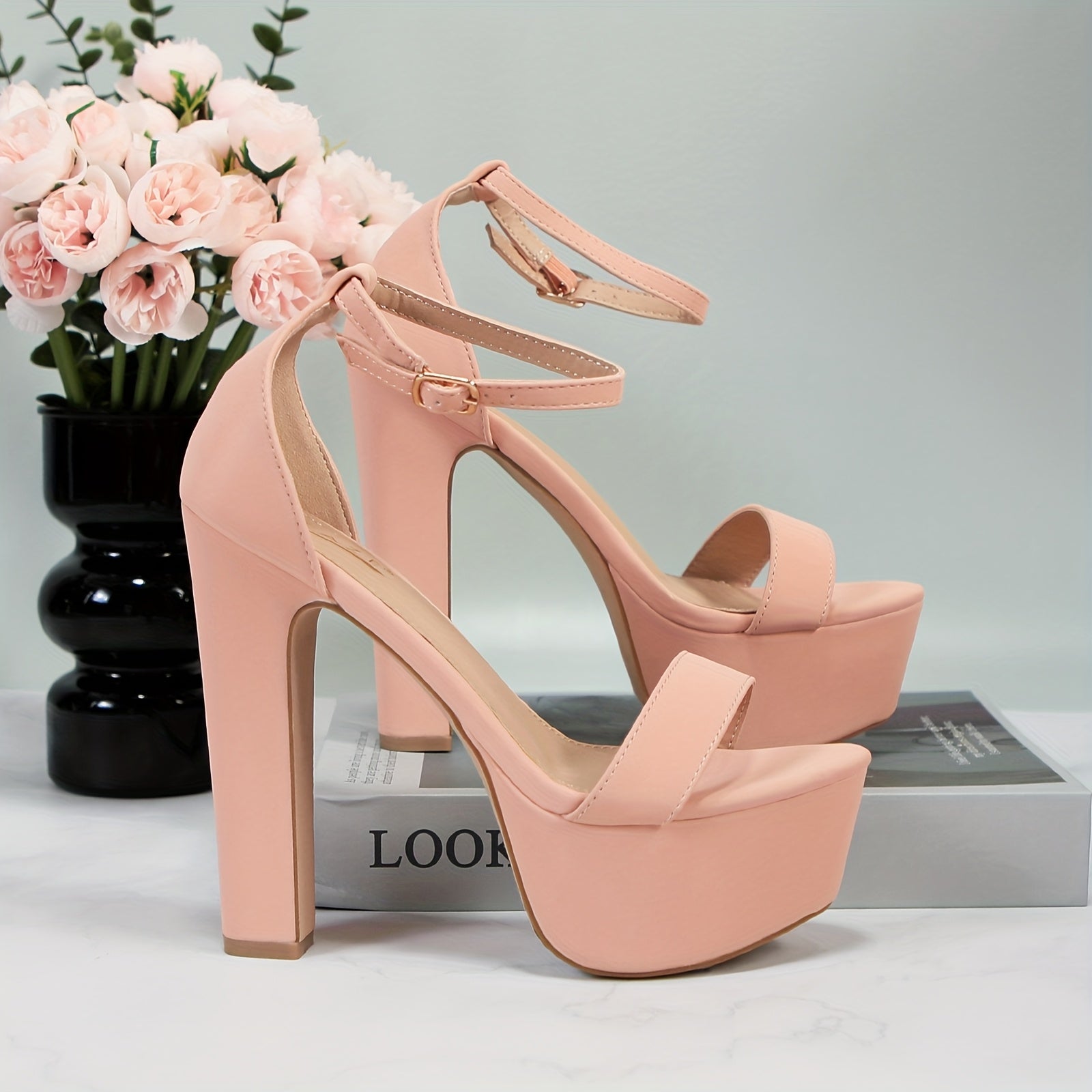 Women'S Platform High-heeled Sandals Thick Waterproof Platform High-heeled Sandals Fashion High-heeled Sandals, Exquisite Fashion, Suitable For Parties, Office Various Occasions