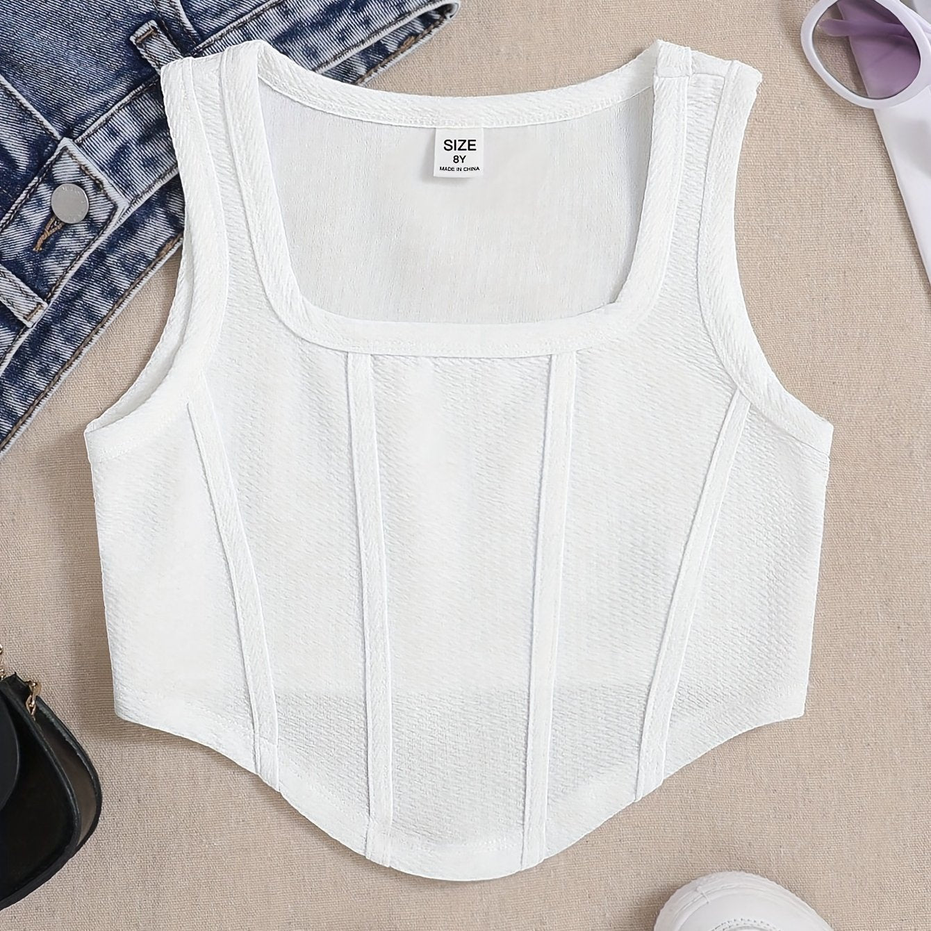 Athletic Fitted Tank Top for Older Kids, Breathable And Comfortable Casual Sportswear.