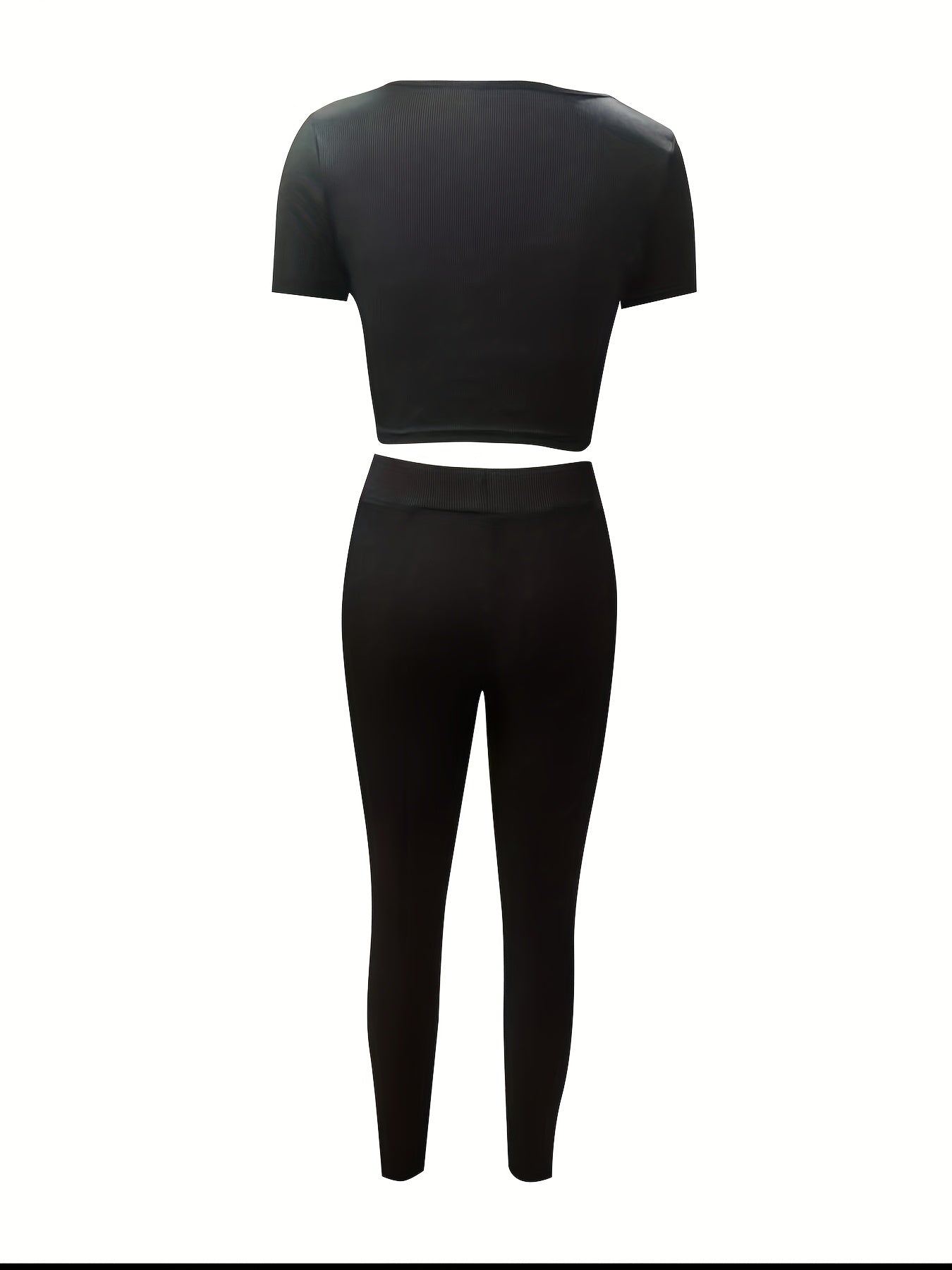 Women'S Short-Sleeve Top And Long Pants Outfit
