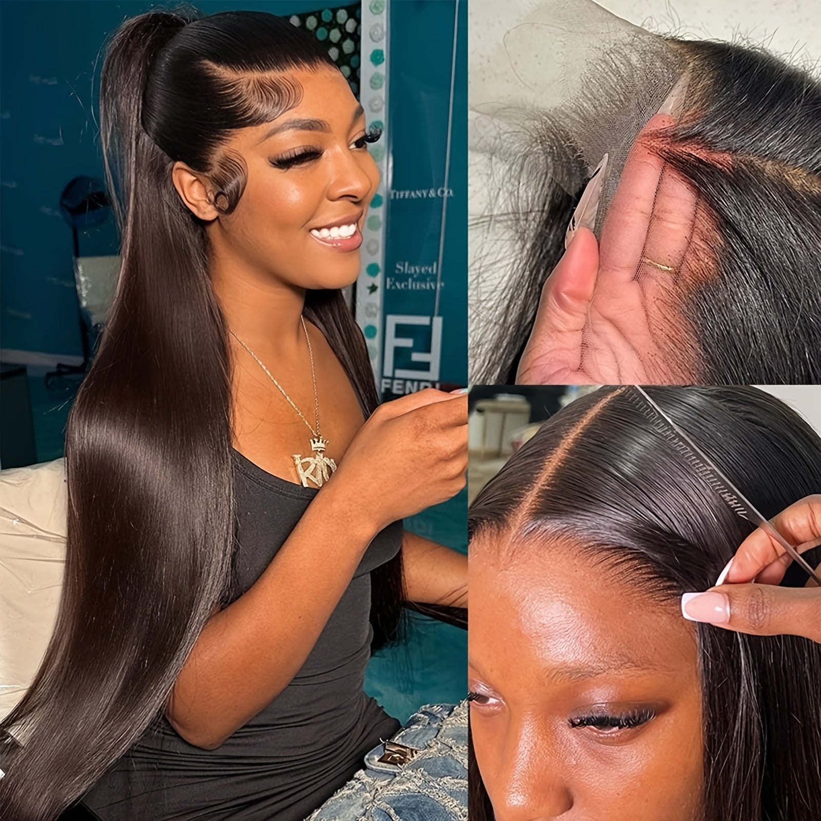 13x6 HD Transparent Lace Front Wig - Pre-Plucked Human Hair with Baby Hair, 250% Density, Straight Black Hair for Women, 16-34 Inches, Elegant Style for Everyday or Special Occasions