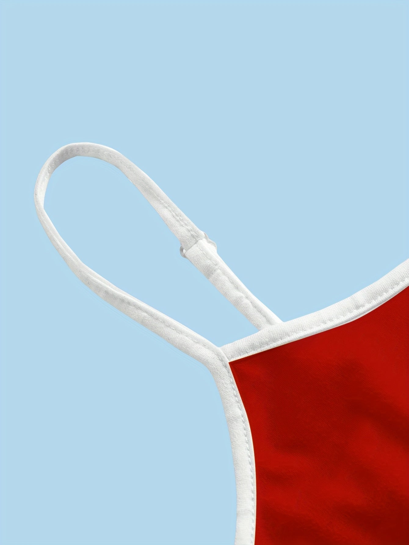 Red Knit Sleeveless Pullover Top with Spaghetti Straps - Casual Weekend Wear