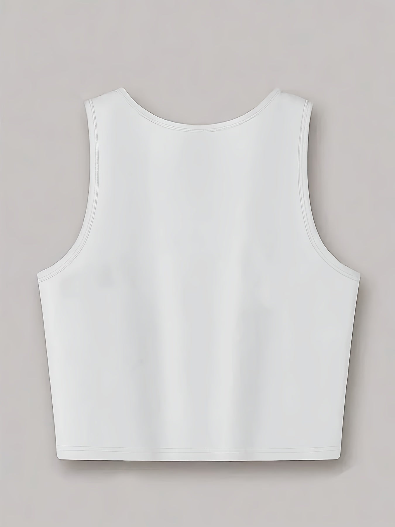 I Love Me Print Crop Tank Top, Casual Slim Sleeveless Tank Top For Summer, Women's Clothing