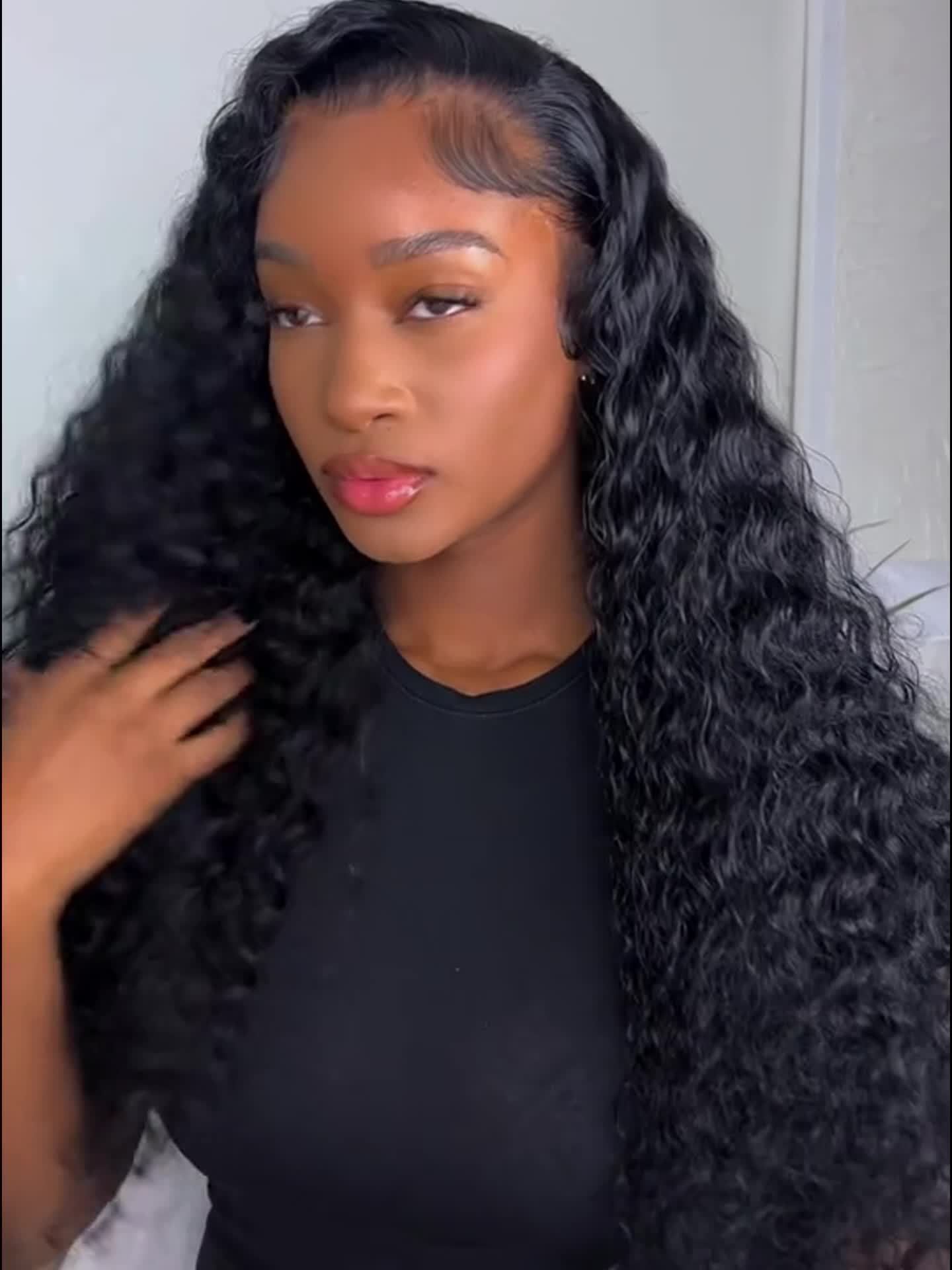13*4 Lace Front Wigs 26 Inch Long Black Hair Lace Wigs Loose Curly Hair Glueless Heat Resistant Synthetic Lace Front Wigs for Women Hair Replacement Wig for Daily & Party Use