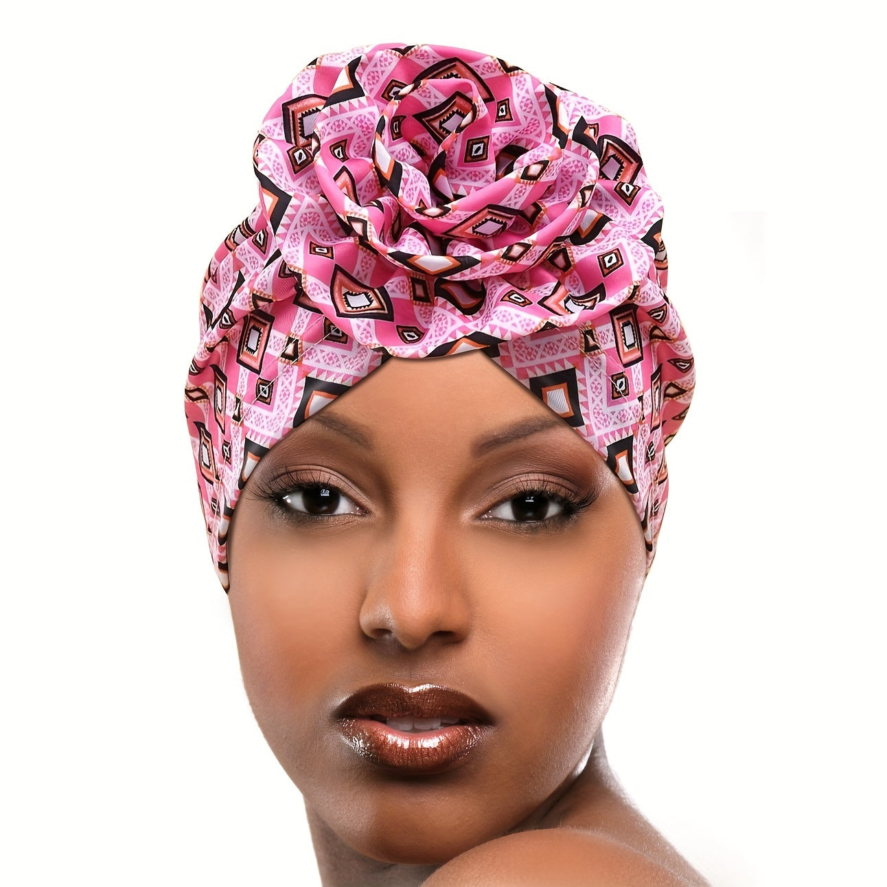 Elegant Women's Floral Turban Headwrap: Vibrant Colors, Soft Polyester Fabric, and Comfortable Elastic Design for a Chic Look