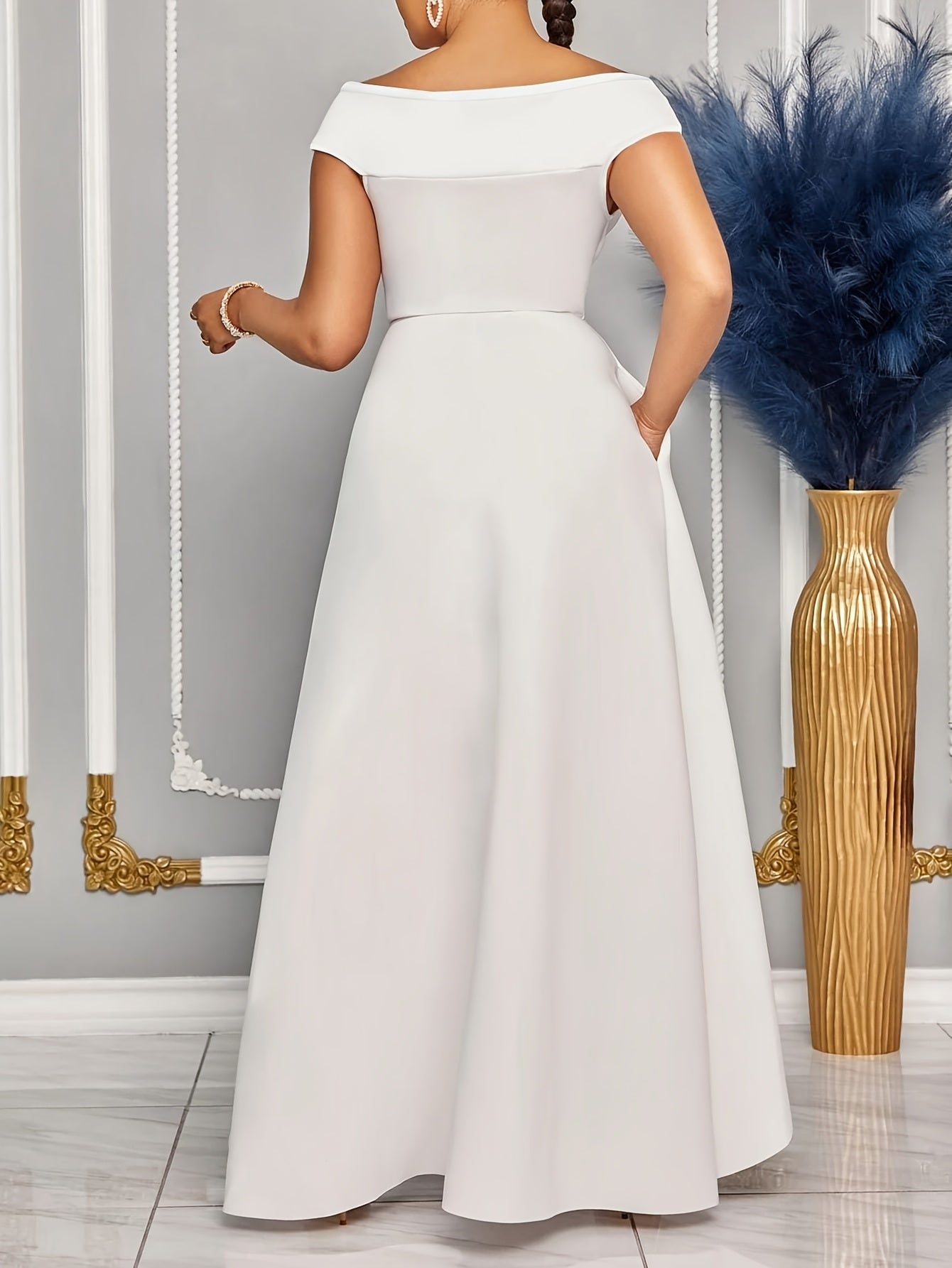 Elegant Off-Shoulder Deep V-Neck Midi Dress for Women - Chic One-Shoulder Waist, Vibrant Green, Perfect for Parties & Fashion-Forward Events