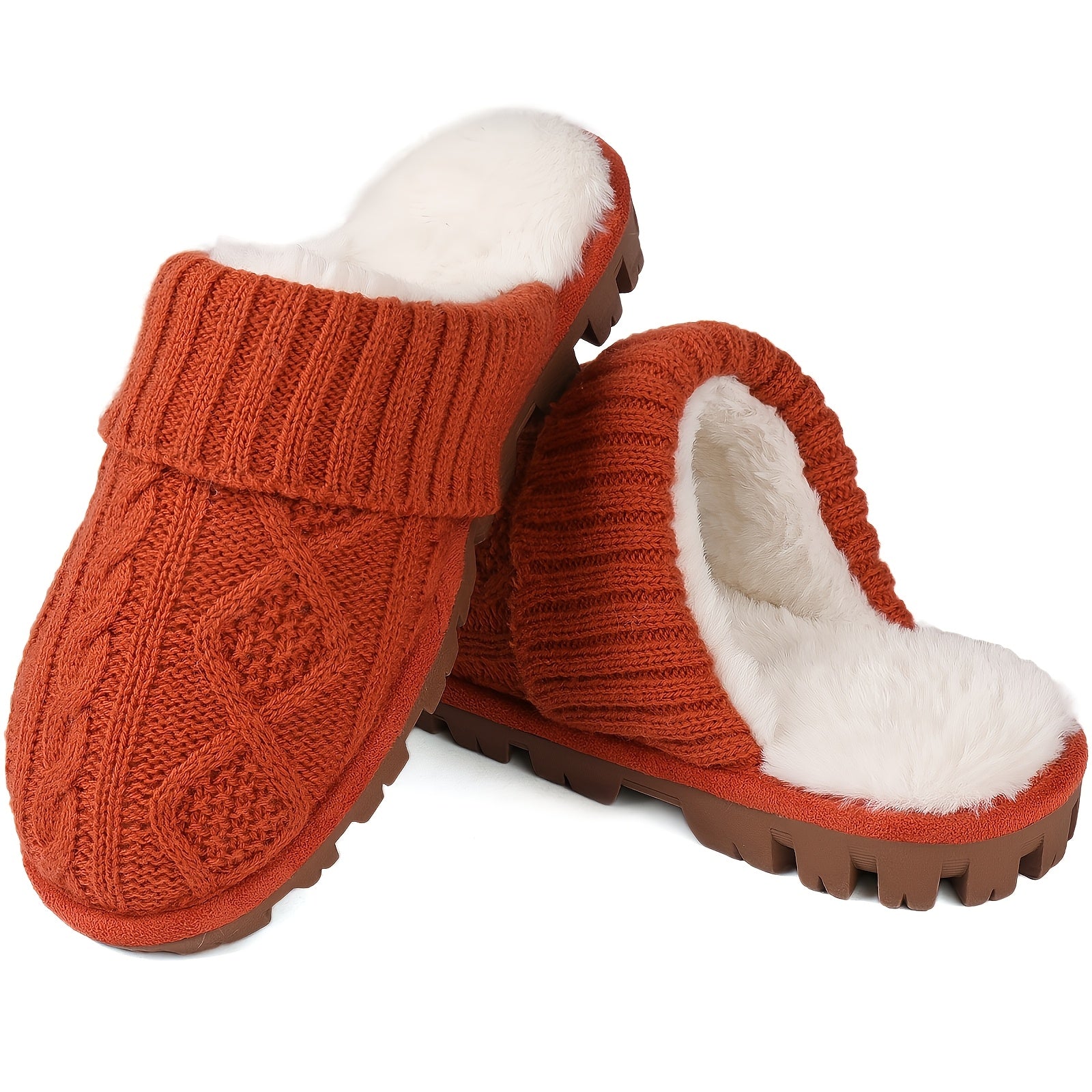 Cozy Women's Plush Lined Slippers with, Non-Slip Sole, Soft Ribbed Cuff – Beige/Light Brown, Perfect Christmas Gift for Friends and Girlfriends, House Slippers, Best for Christmas