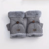 Women'S Autumn And Winter Warm And Cute Thick Fleece-Lined Half-Finger Touchscreen Gloves for Biking, Featuring a Flip Cover.