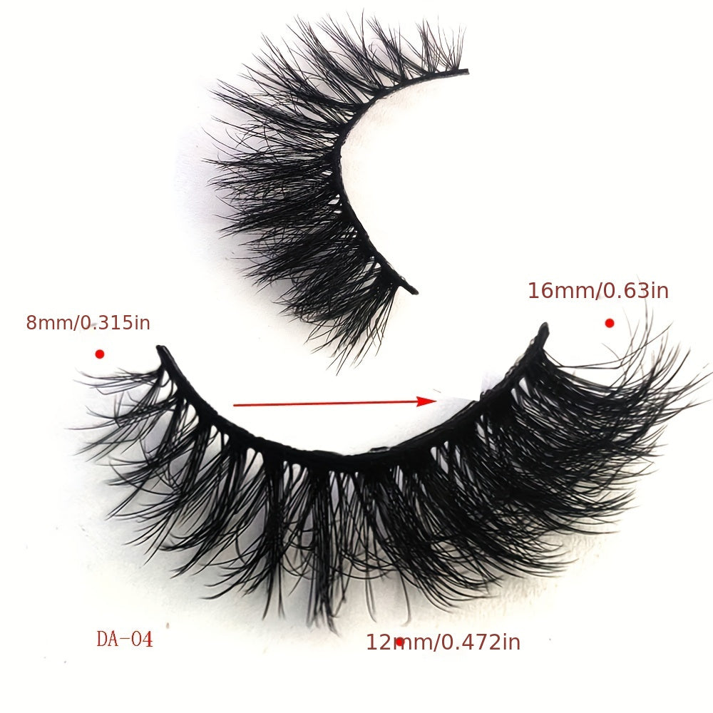 10 Pairs Natural 3D Faux Mink Eyelashes - Cat Eye Style, Multi-Layer Curled, Long & Voluminous Black Lashes for Beginners, Reusable, D Curl, Various Lengths (10-18mm), Perfect for Everyday Glam or Special Occasions, AMSDCN