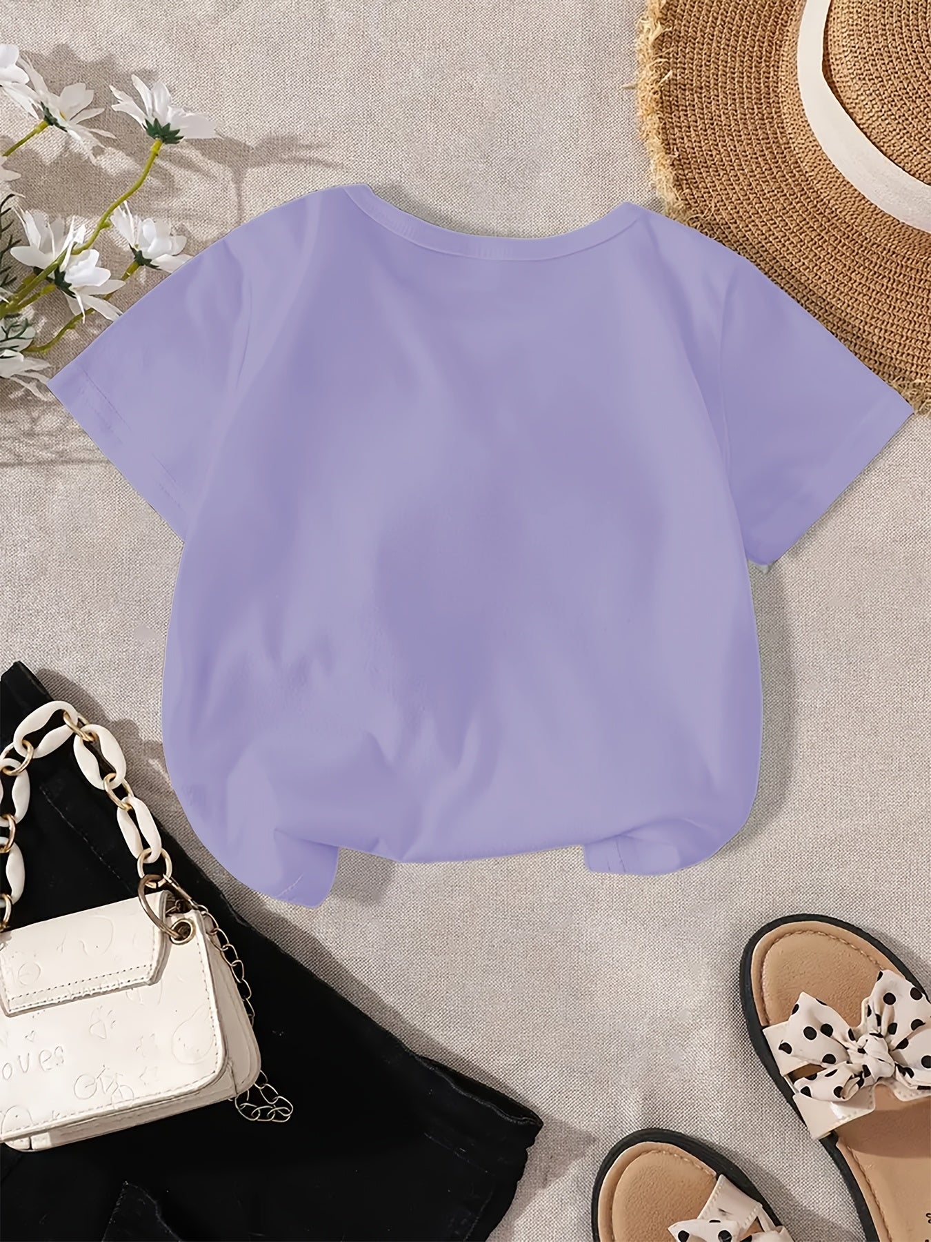 Girls' Cherry Graphic Tee - Soft & Quick-Dry Polyester Blend, Casual Round Neck Short Sleeve T-Shirt with "Have a Nice Day" Print, Perfect for Spring/Summer Outings, Girls Tshirts