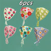 6pcs set of sweet triangle scarf elegant headband for girls, fashionable outdoor hair tie