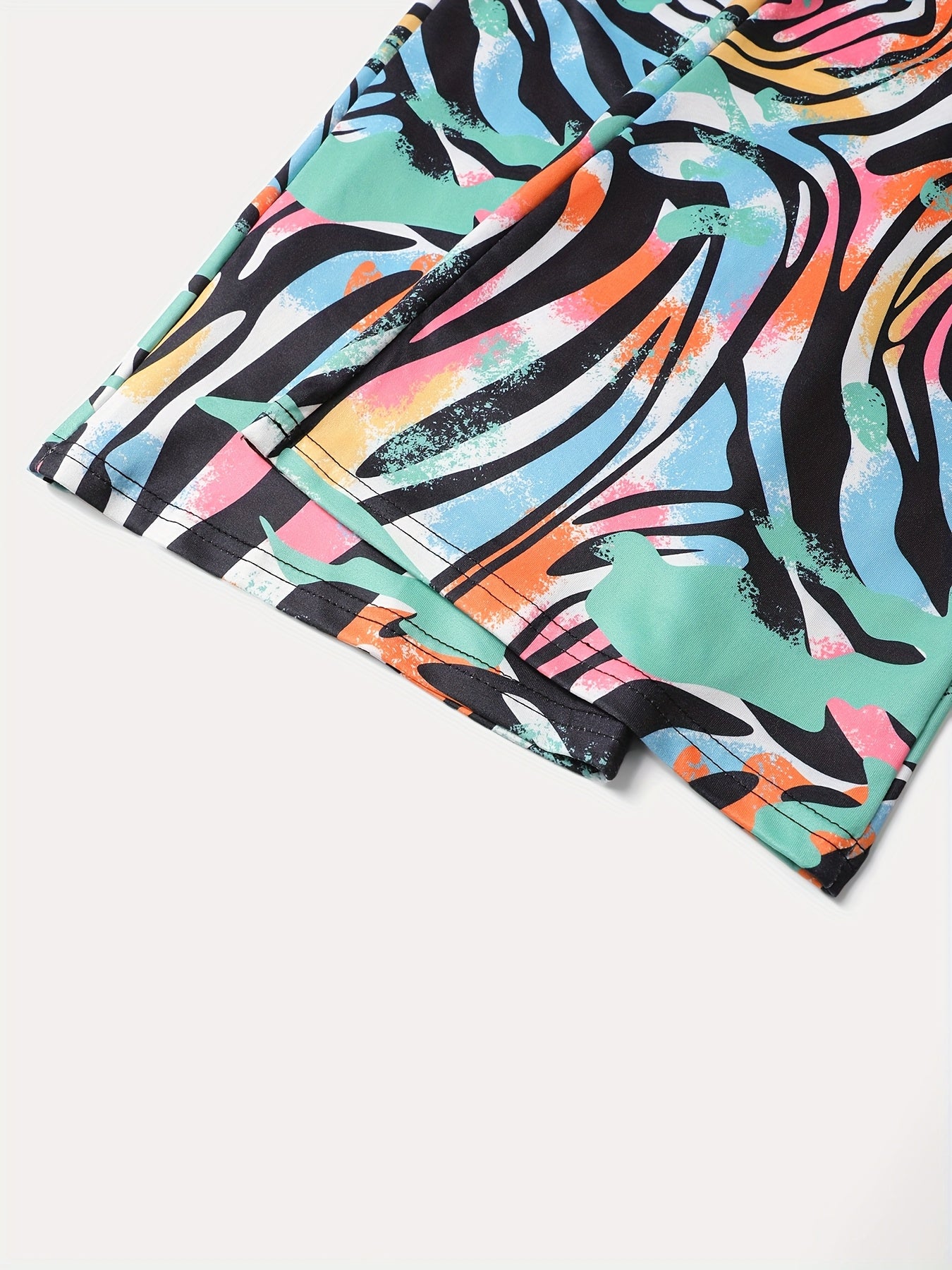 Women's Stylish All-Over Print Cami Jumpsuit - Vibrant Abstract Pattern, High Elasticity, Machine Washable, Perfect for Spring/Summer/Fall