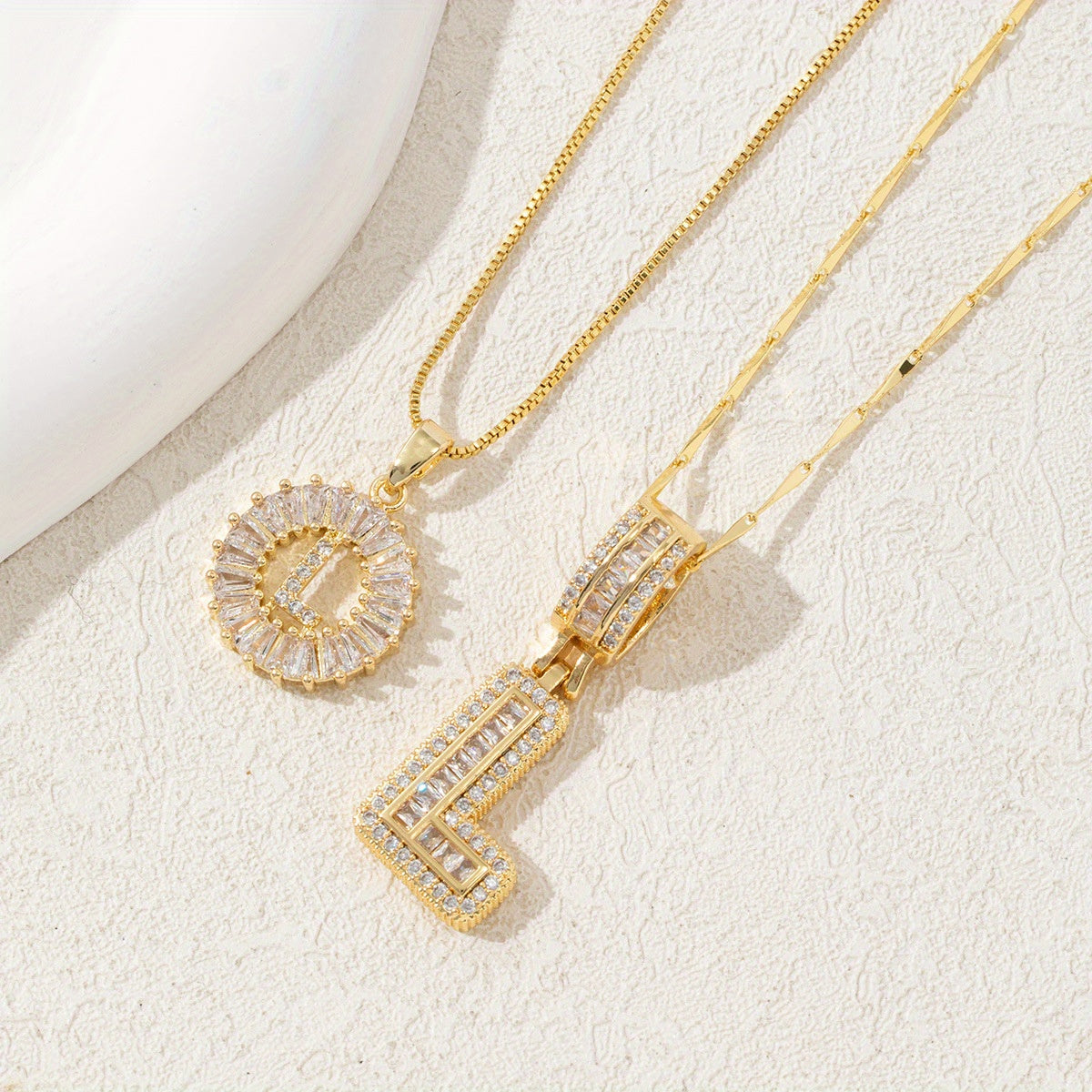 2 Packages of Initial Pendant Necklace, Letter Necklace with Adjustable 17 "-19" Chain, Valentine'S Day Gift, Suitable for Ladies And Girls