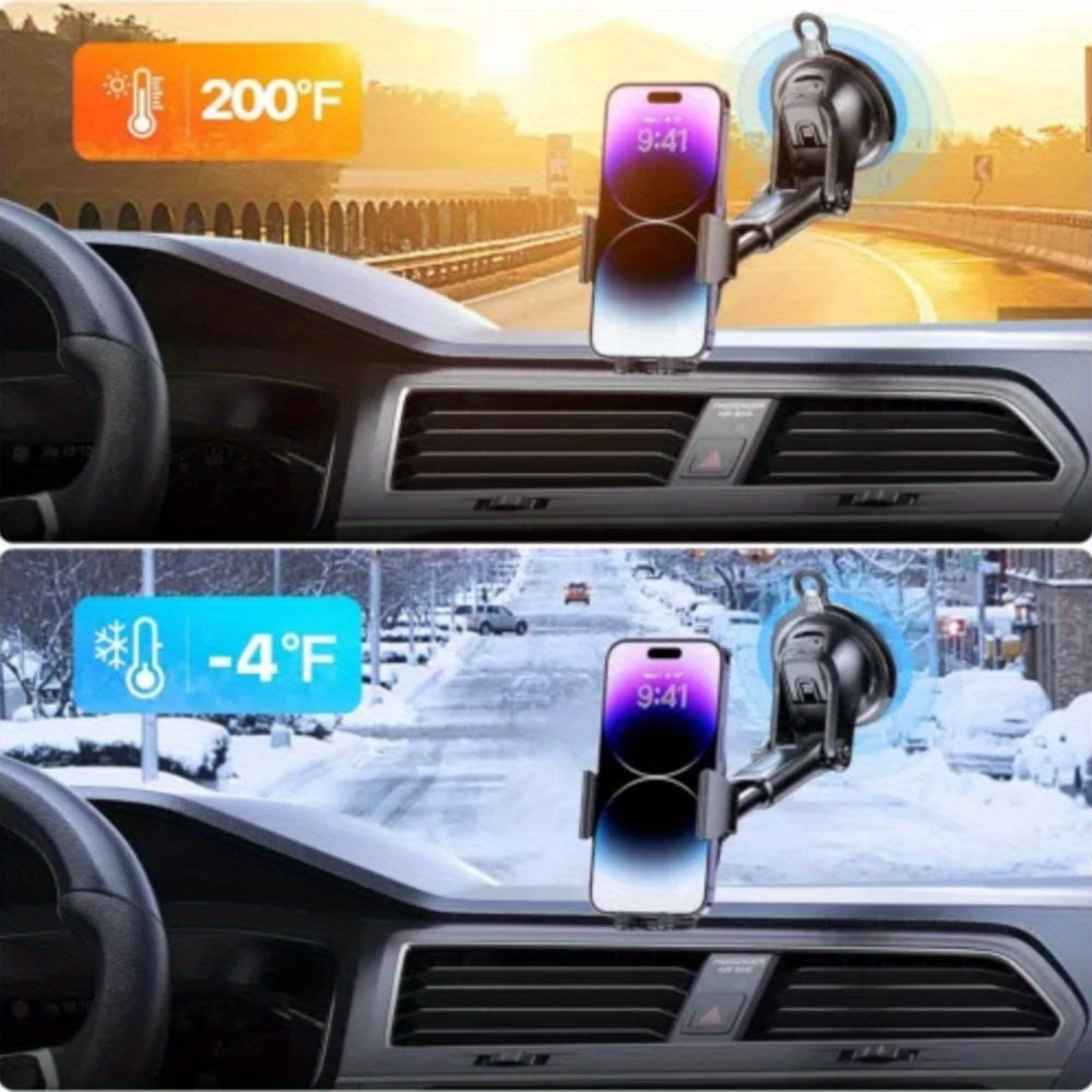 Car Dashboard Phone Holder - Adjustable Vertical And Horizontal, 360° Rotation, Waterproof ABS Material, Suitable for All Mobile Phones, Non-Slip Textured Grip, Hands-Free Driving Accessories