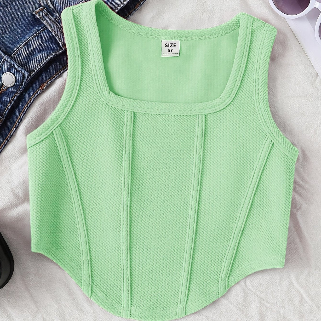 Athletic Fitted Tank Top for Older Kids, Breathable And Comfortable Casual Sportswear.
