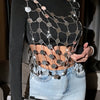 European And American Cross-border Explosive Sequins Waist Chain Nightclub Handmade Exaggerated Fishnet Sequins Sexy Ladies Novelty Camisole