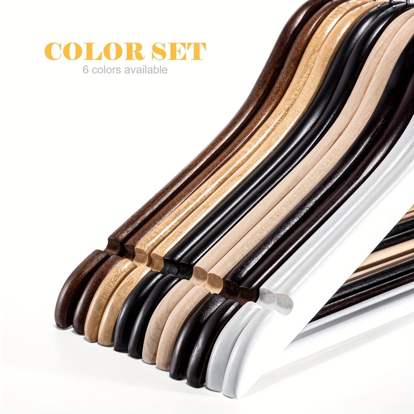 20/30pcs Sturdy Wooden Hangers Durable & Slim Clothes Hanger with 360° Rotatable Hook Natural Finish & Notches Wood Hangers Premium Coat Hanger for Closet Clothes Hangers (Natural/Walnut/Black) Clothing & Closet Storage
