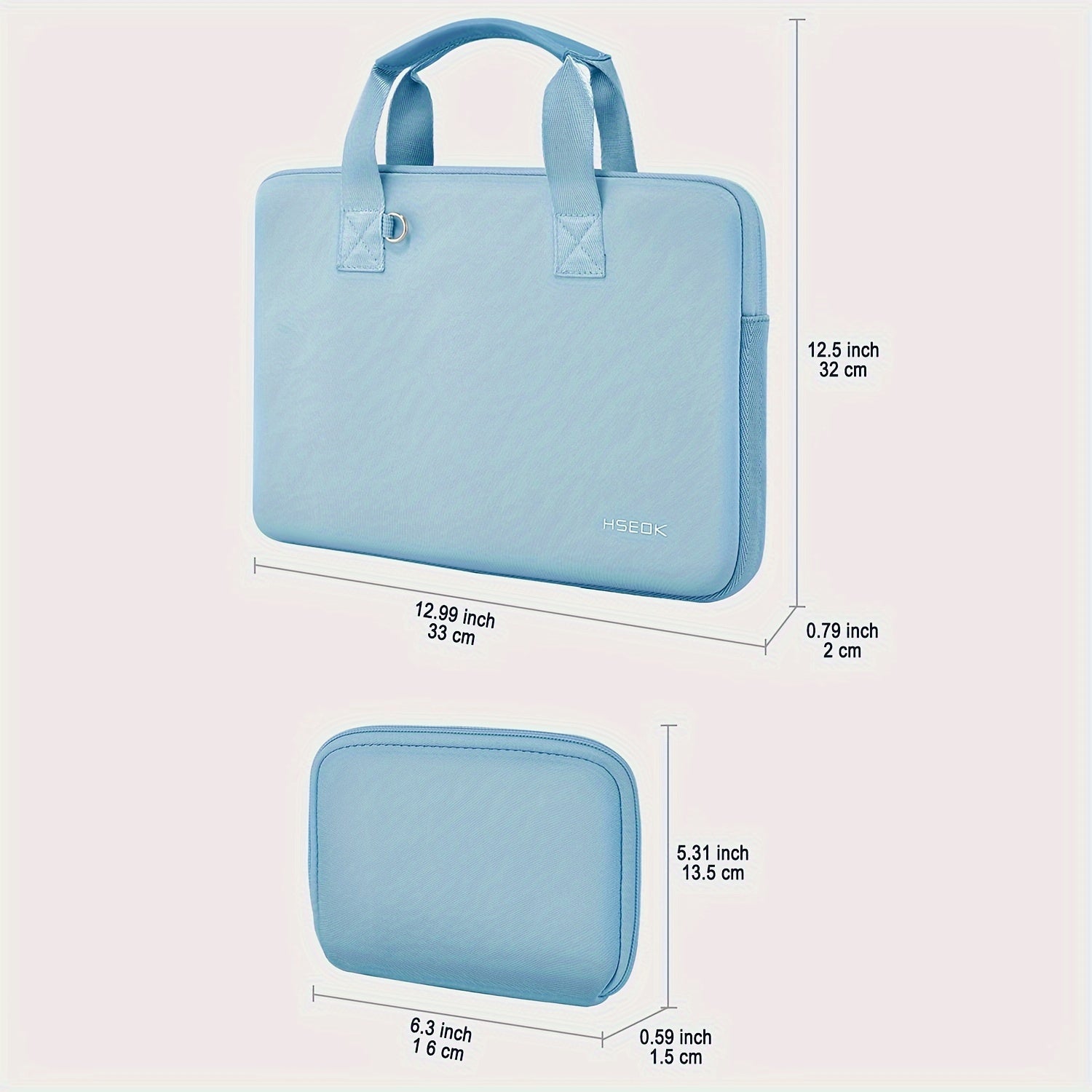 1pc 13-14 inches Laptop Sleeve Elastic Neoprene Case Notebooks Hand Bag with Handle and Small storage bag