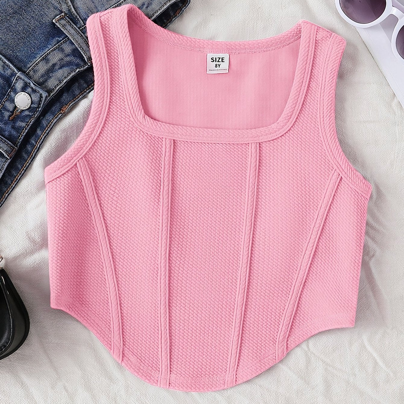 Athletic Fitted Tank Top for Older Kids, Breathable And Comfortable Casual Sportswear.