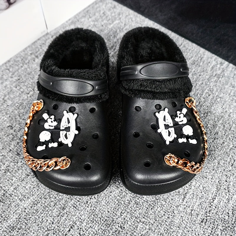 Women's Winter Slippers, Cozy Fleece Lining, EVA Sole, Casual Style, Indoor House Shoes, No Print, Hand Wash or Dry Clean, Versatile for All Seasons