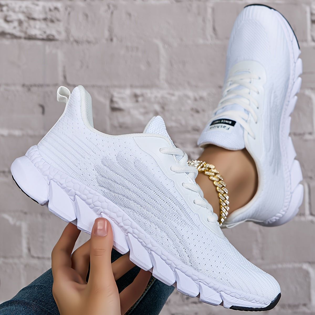 White Sports Shoes For Men And Women, Mesh Breathable Lightweight Running Shoes, Soft-soled Casual Walking Shoes For Women.