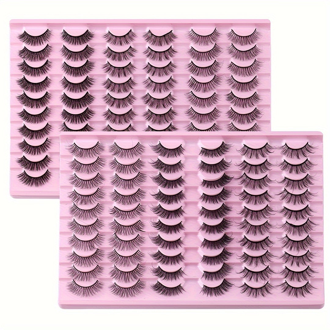 30 Pairs of Luxurious Wispy Lashes - Natural 3D/4D Volume, Fluffy, Soft, Lightweight, Reusable, Easy to Apply Fake Eyelashes Pack for Makeup - Synthetic, 8mm-14mm Length, Versatile 3 Styles