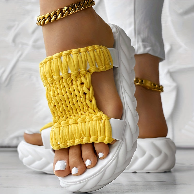 Braided Cutout Round Toe Casual Slippers