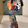 Plus Size Women's Casual Drawstring Pants with Random Print, High Stretch Polyester Fabric, Machine Washable - All Seasons