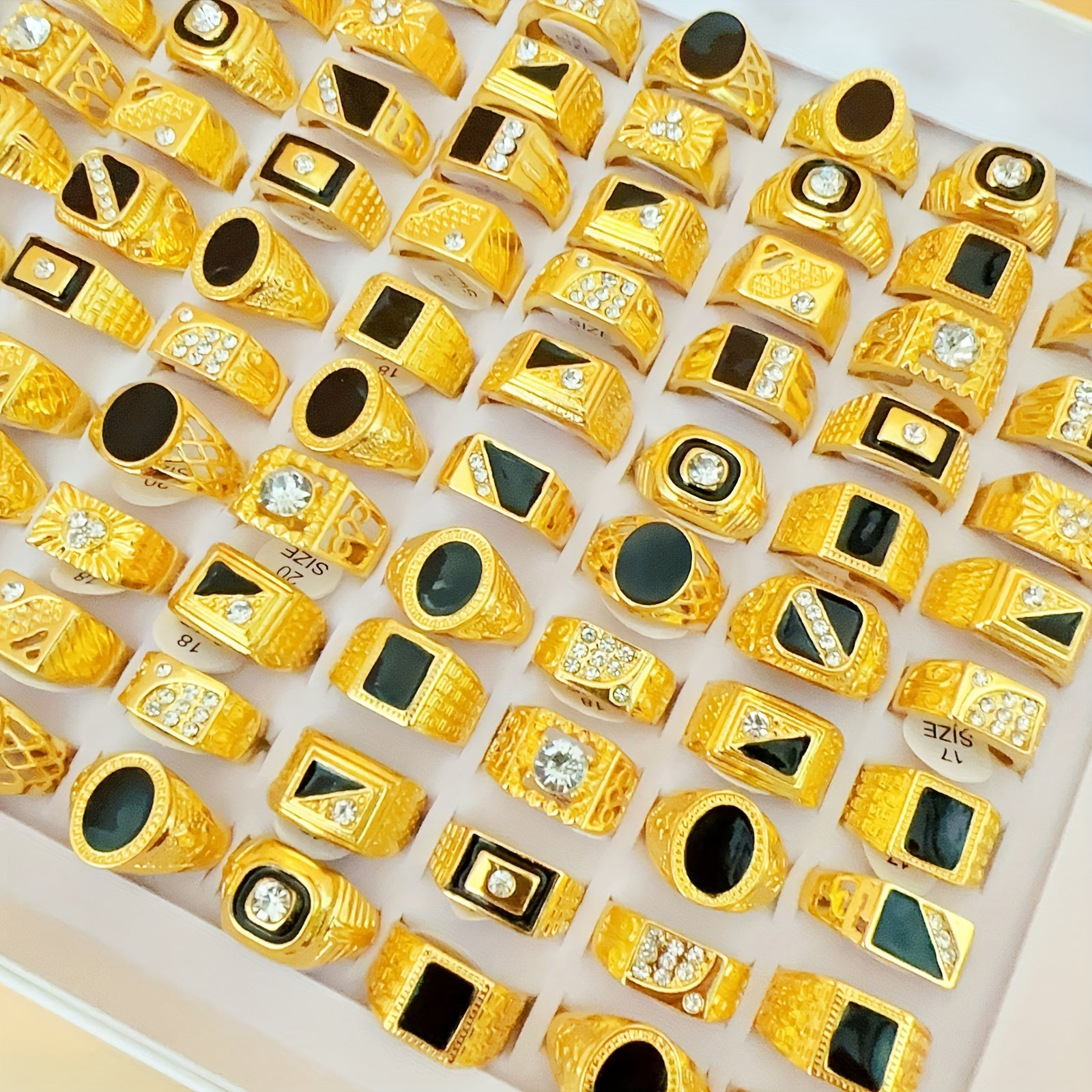 Foreign Trade Middle East Men's Golden Ring Multi-Set Mix and Match Domineering Men's Hand Accessories Night Club Party Accessories