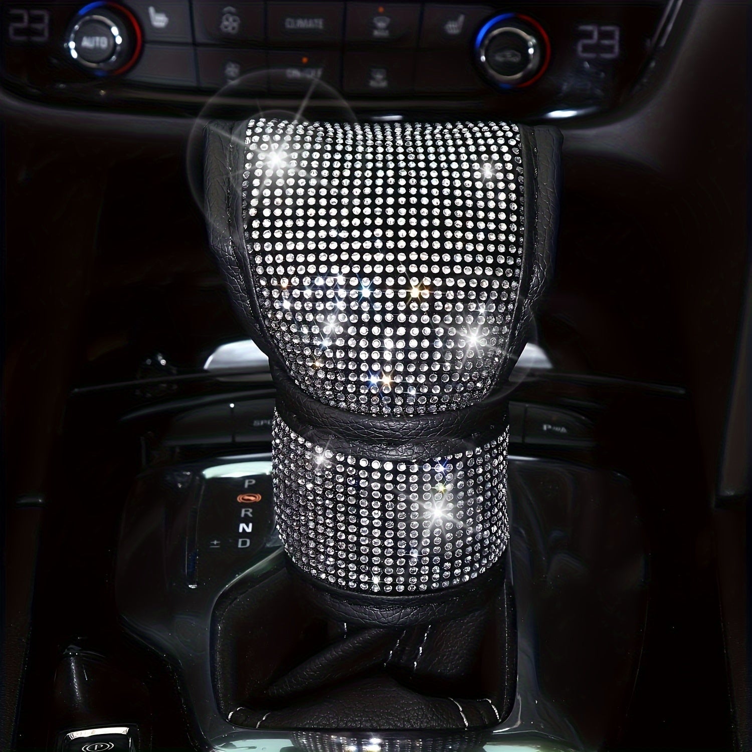 Bling Car Accessories For Women, Bling Steering Wheel Cover Bling Car Coasters Bling Set Seat Belt Shoulder Pads Ring Emblem Sticker Gear Shift Cover