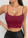 Women&apos;s Summer Chic White Crop Cami Top - Sexy Off-Shoulder Sleeveless Spaghetti Strap, Stretch Fit for Casual Outings