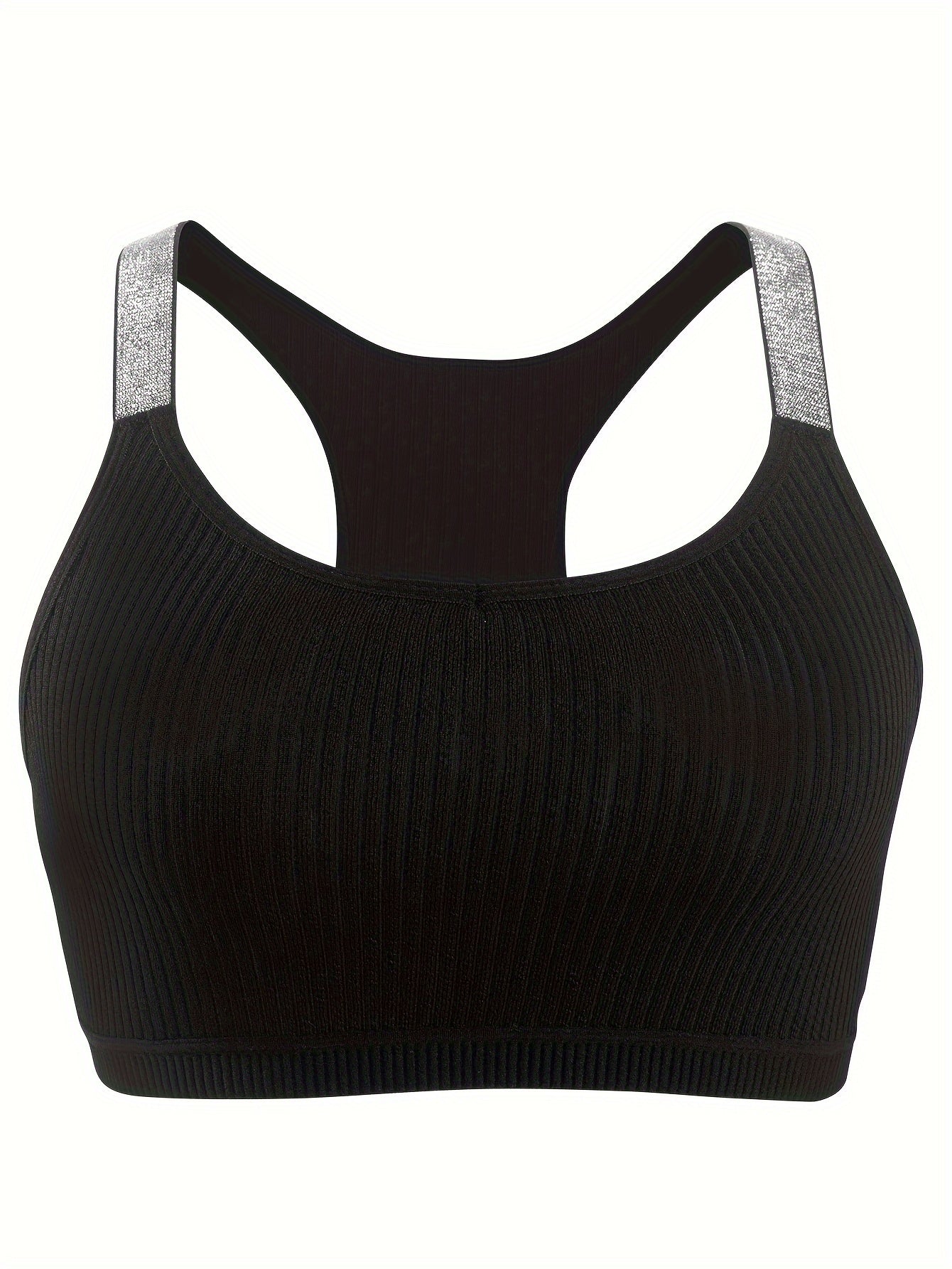 Shiny Sequin Crop Camisole - Breathable, Comfortable, Sporty Halter Top for Women - Machine Washable, Knit Polyamide Fabric