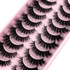 10 Pairs Natural 3D Faux Mink Eyelashes - Cat Eye Style, Multi-Layer Curled, Long & Voluminous Black Lashes for Beginners, Reusable, D Curl, Various Lengths (10-18mm), Perfect for Everyday Glam or Special Occasions, AMSDCN