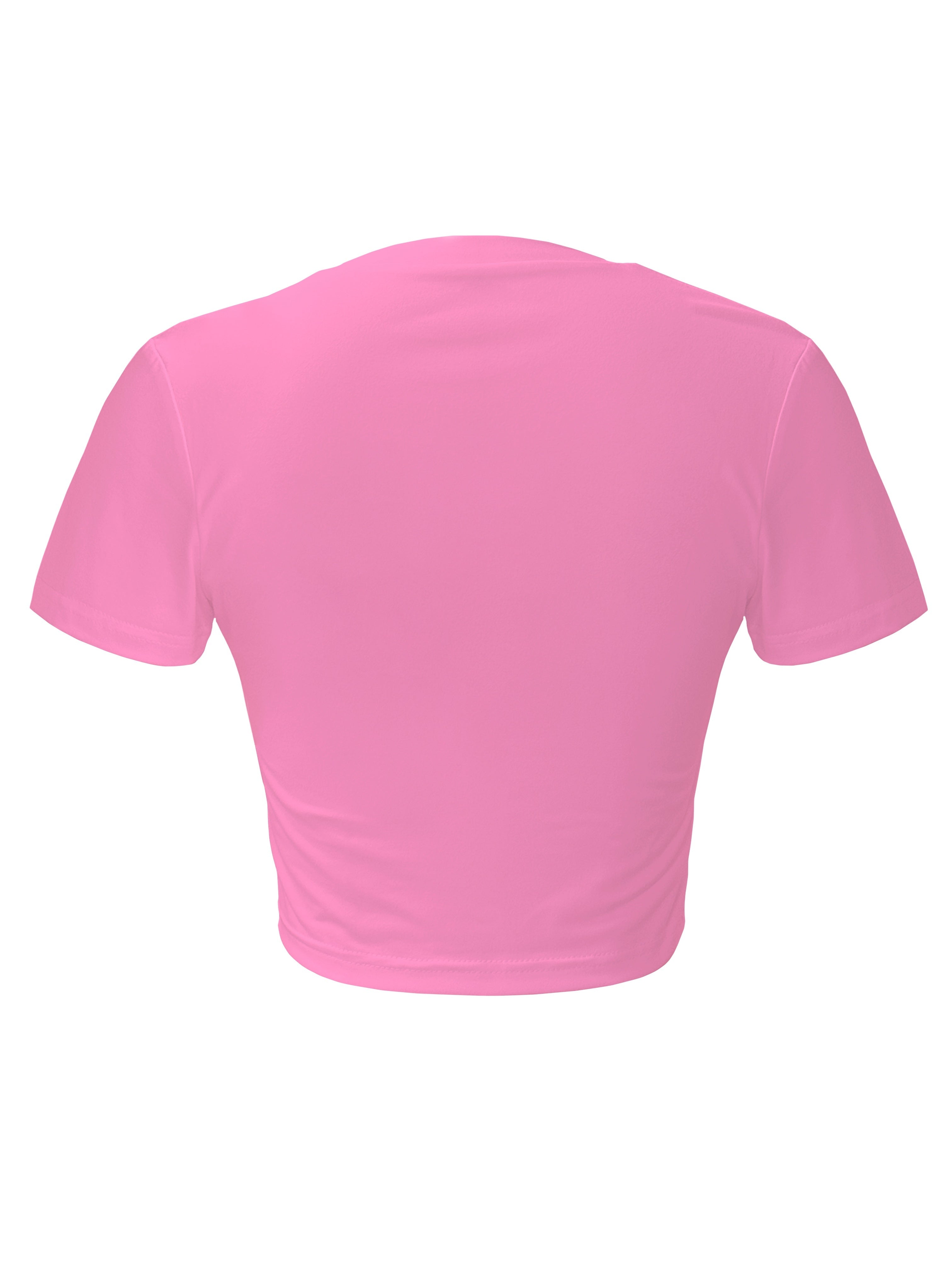 Letter Print Crew Neck Crop T-Shirt, Casual Short Sleeve T-Shirt For Spring & Summer, Women's Clothing