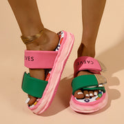 Women's Trendy Platform Sandals, Fashion Open Toe Summer Shoes, Comfortable Double Strap Sandals