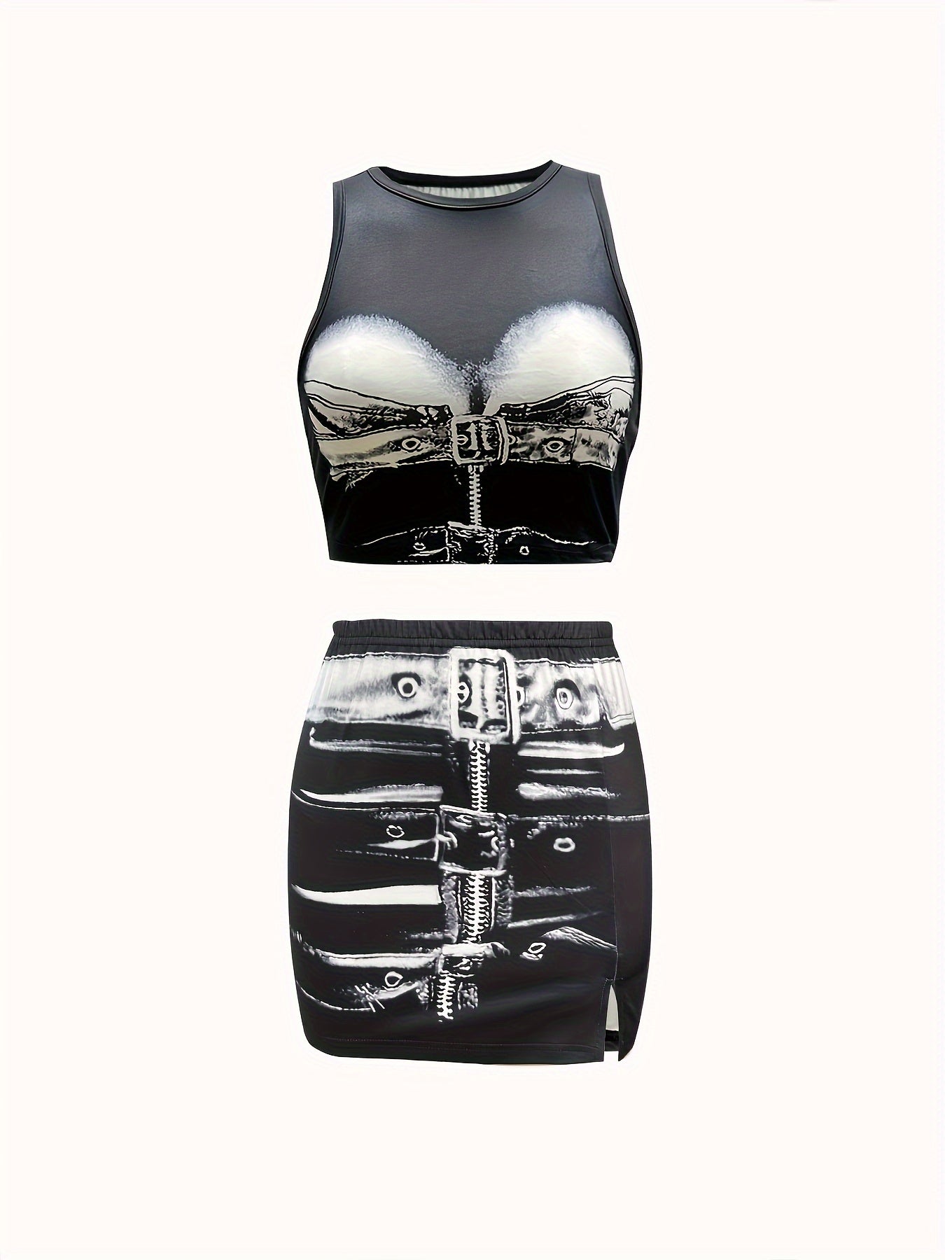 Sexy Fashion Printed Party Skirt Set