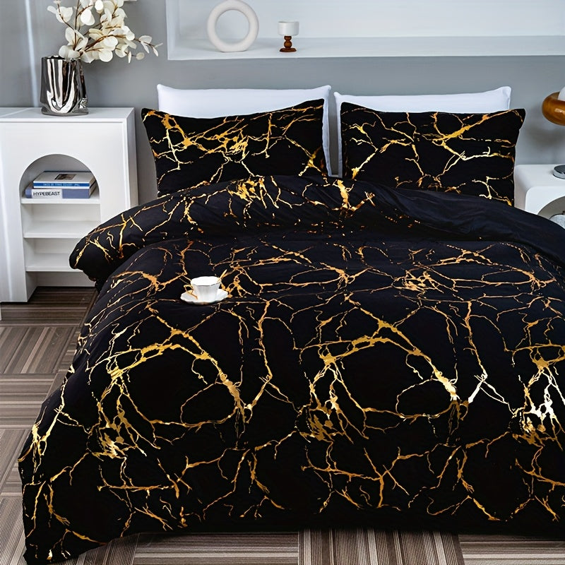 3pcs Super Soft Breathable Duvet Cover Set - High-Grade Bronzing Texture, 1 Duvet Cover + 2 Pillowcases, Ideal for All-Season Home Dormitory Use