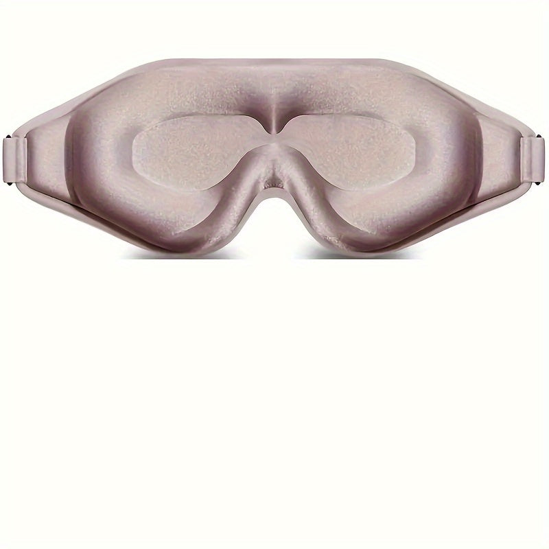 3D Contoured Sleep Mask - Soft Light Blocking Eye Cover with Adjustable Strap for Napping, Travel, Night Shift, Yoga Meditation - Solid Color Sponge Eye Mask, Single Pack (Black/Grey/Pink)