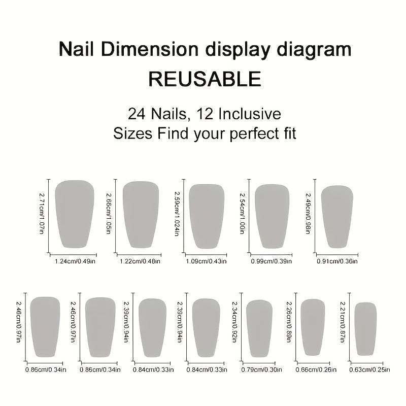 24pcs Bright Blue Gradient Flame Press-on Nails - Ballet Shape, Medium Length, Flame Design, Removable - Perfect Spring/Summer Fashion Choice
