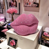 1pc Pink Beaded Lips Statue Decor – Resin Love-Themed Art for Home, Office, Bedroom, Bar, Hotel, Bathroom – Perfect for Weddings, Valentine’s Day, and Romantic Gifts, Indoor Decoration | Beaded Texture | Sleek Finish, P